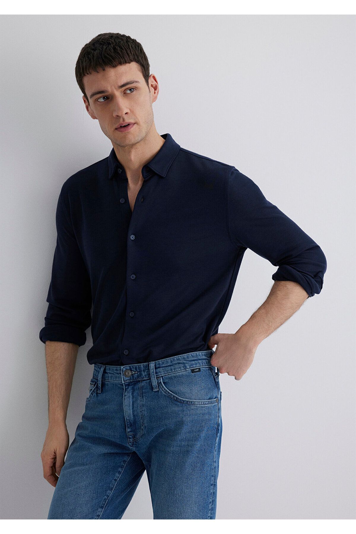 MAVİ ERKEK UZUN KOL GÖMLEK Koyu Lacivert 0211582-70488