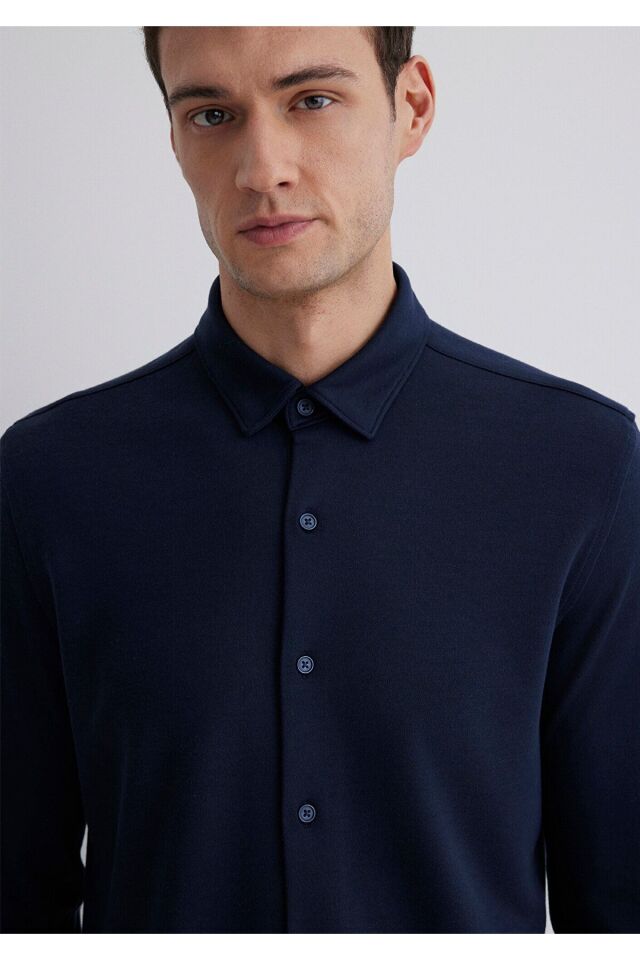 MAVİ ERKEK UZUN KOL GÖMLEK Koyu Lacivert 0211582-70488