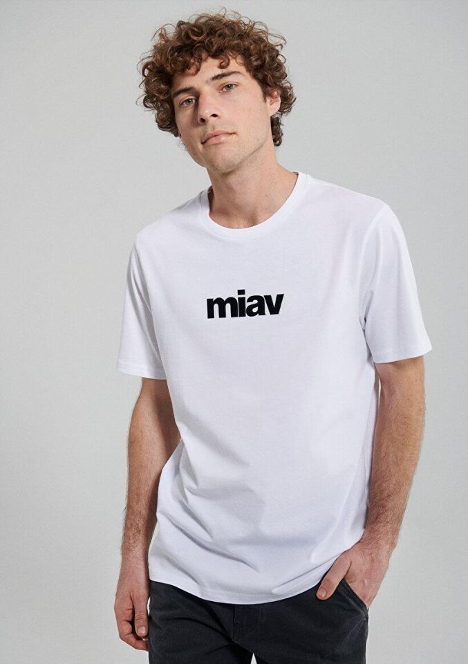 MAVİ ERKEK MİAV BASKILI TİŞÖRT Beyaz 067153-602