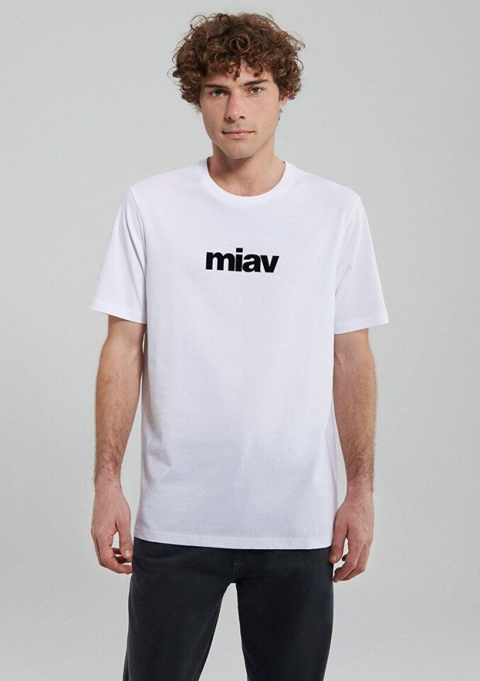 MAVİ ERKEK MİAV BASKILI TİŞÖRT BEYAZ 067153-602