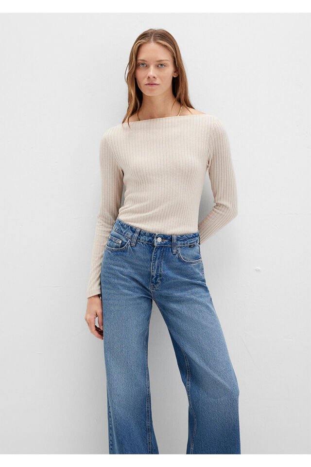 MAVİ KADIN UZUN KOLLU MODELLİ PENYE Yulaf Melanj 1613596-85576