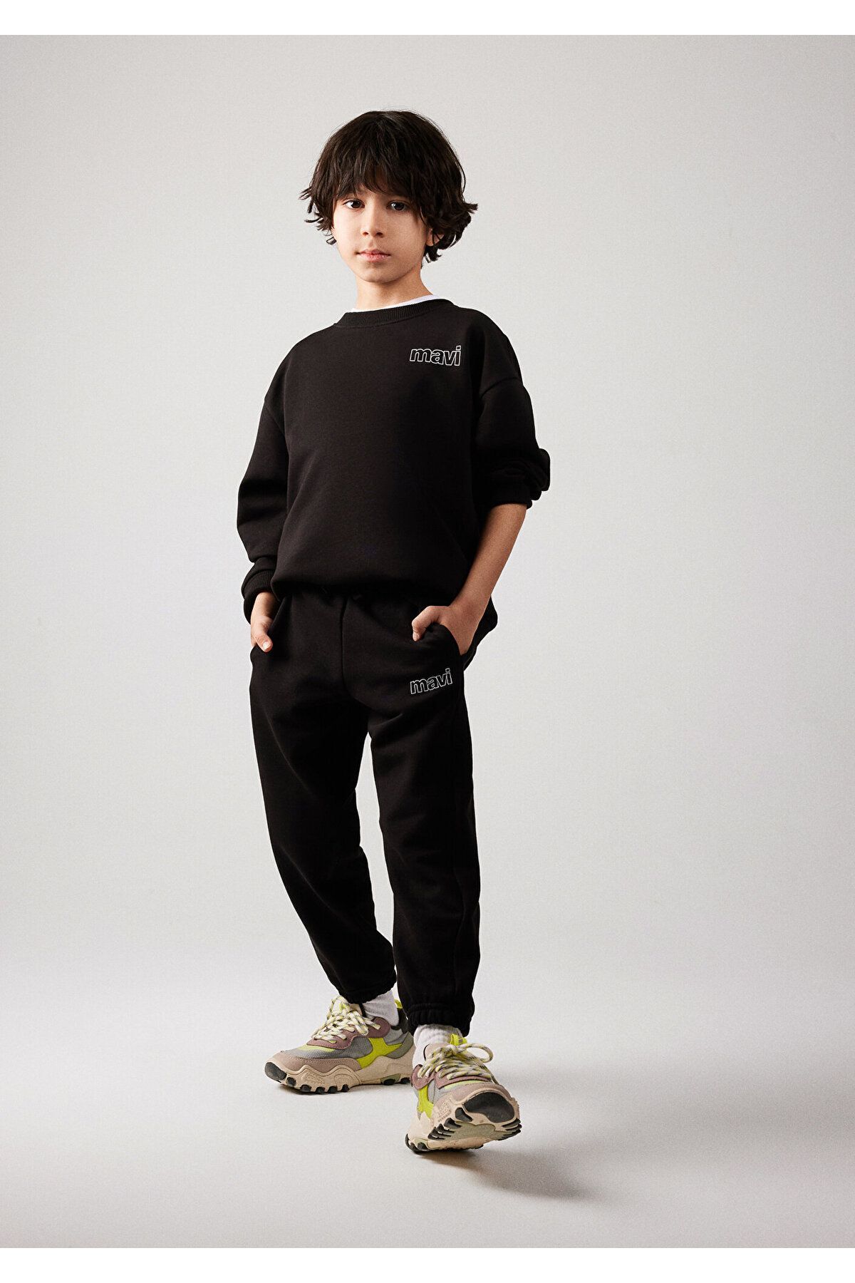 MAVİ ÇOCUK MAVİ LOGO BASKILI ÖRME PANTOLON Siyah 6010004-900