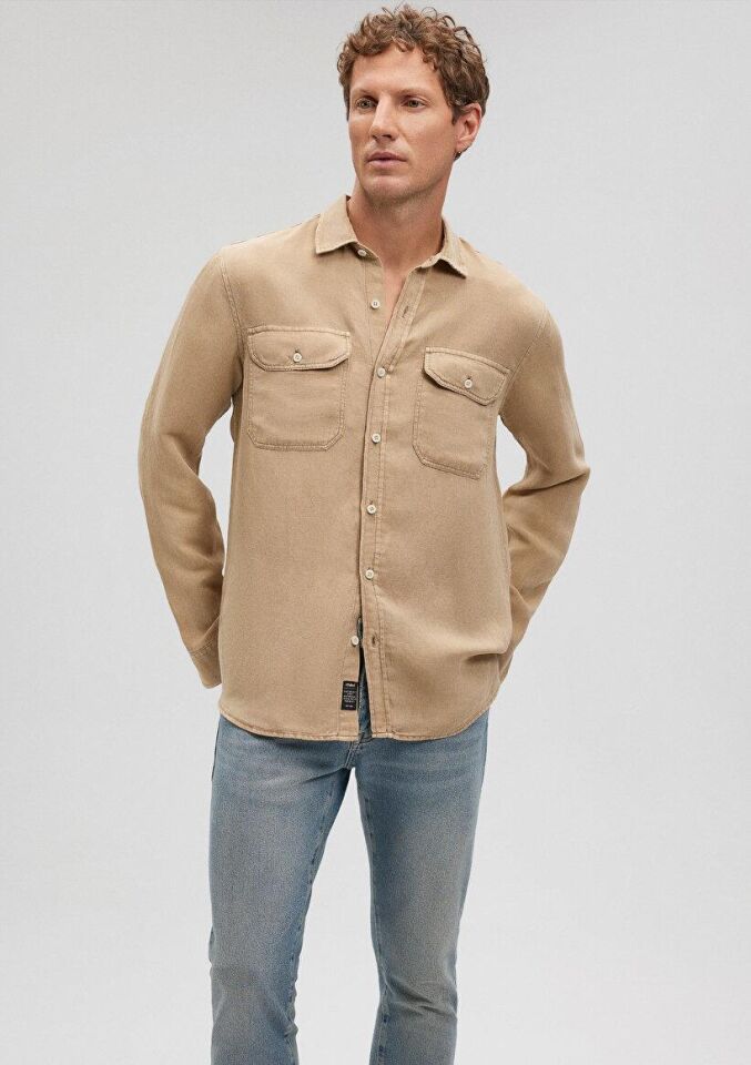 MAVİ ERKEK ÇİFT CEPLİ GÖMLEK Woodsmoke 0210851-70369 KAHVERENGİ - M