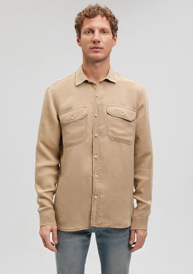 MAVİ ERKEK ÇİFT CEPLİ GÖMLEK Woodsmoke 0210851-70369 KAHVERENGİ - M