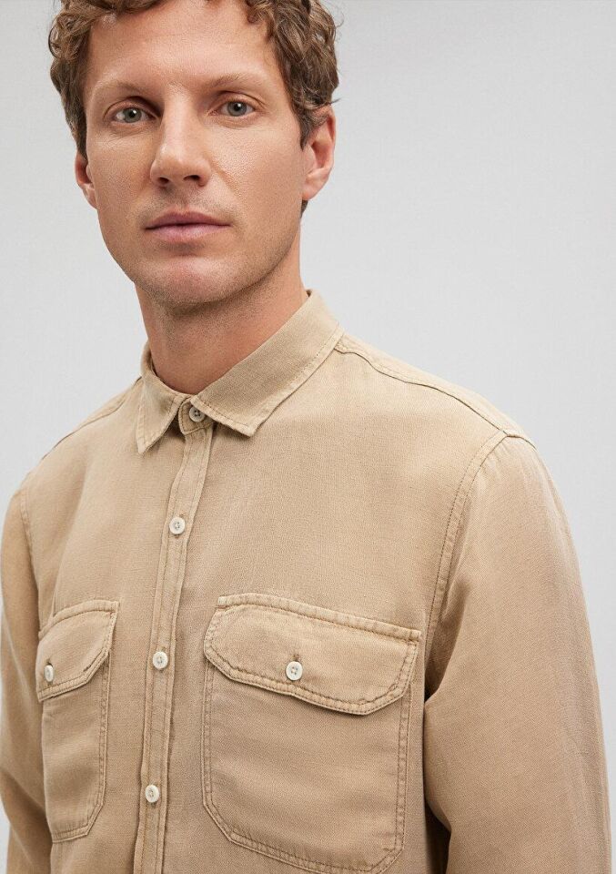 MAVİ ERKEK ÇİFT CEPLİ GÖMLEK Woodsmoke 0210851-70369 KAHVERENGİ - M