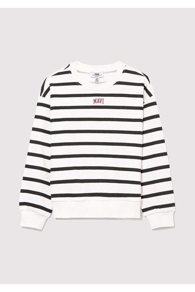 MAVİ ÇOCUK MAVİ LOGO BASKILI ÇİZGİLİ SWEATSHIRT  Si 7S10038-900