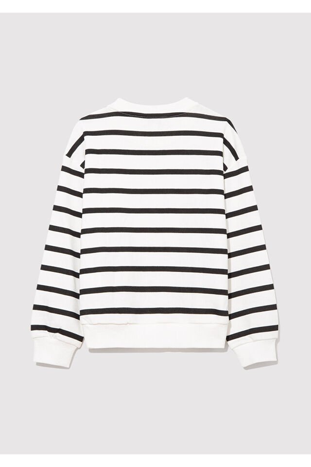 MAVİ ÇOCUK MAVİ LOGO BASKILI ÇİZGİLİ SWEATSHIRT  Si 7S10038-900