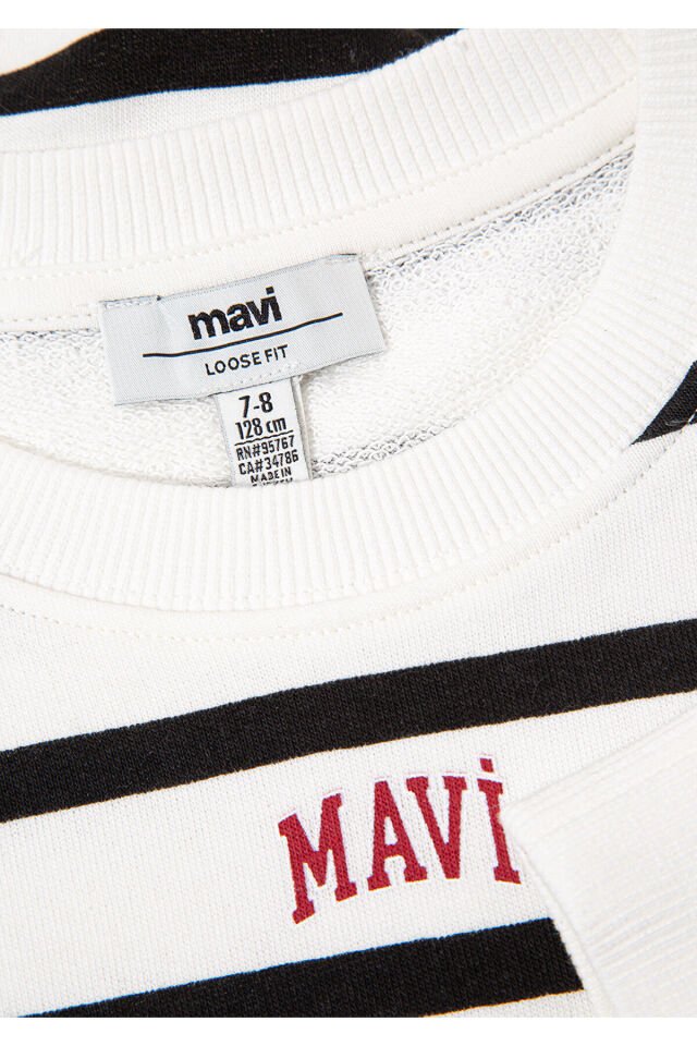 MAVİ ÇOCUK MAVİ LOGO BASKILI ÇİZGİLİ SWEATSHIRT  Si 7S10038-900