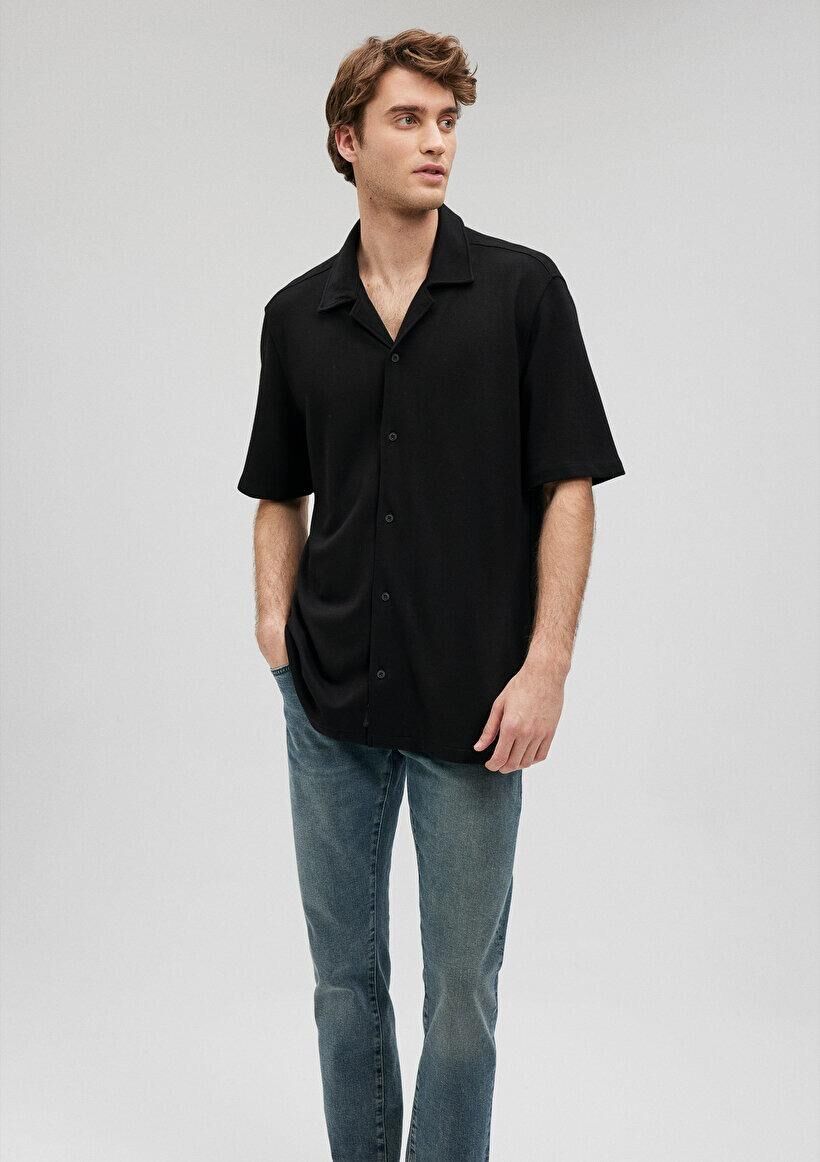 MAVİ ERKEK KISA KOL GÖMLEK Siyah 0210874-900