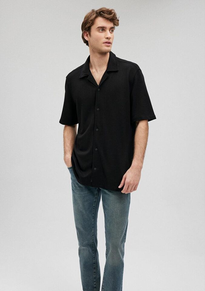 MAVİ ERKEK KISA KOL GÖMLEK Siyah 0210874-900