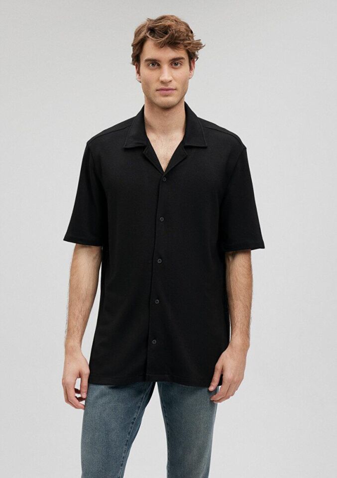 MAVİ ERKEK KISA KOL GÖMLEK Siyah 0210874-900