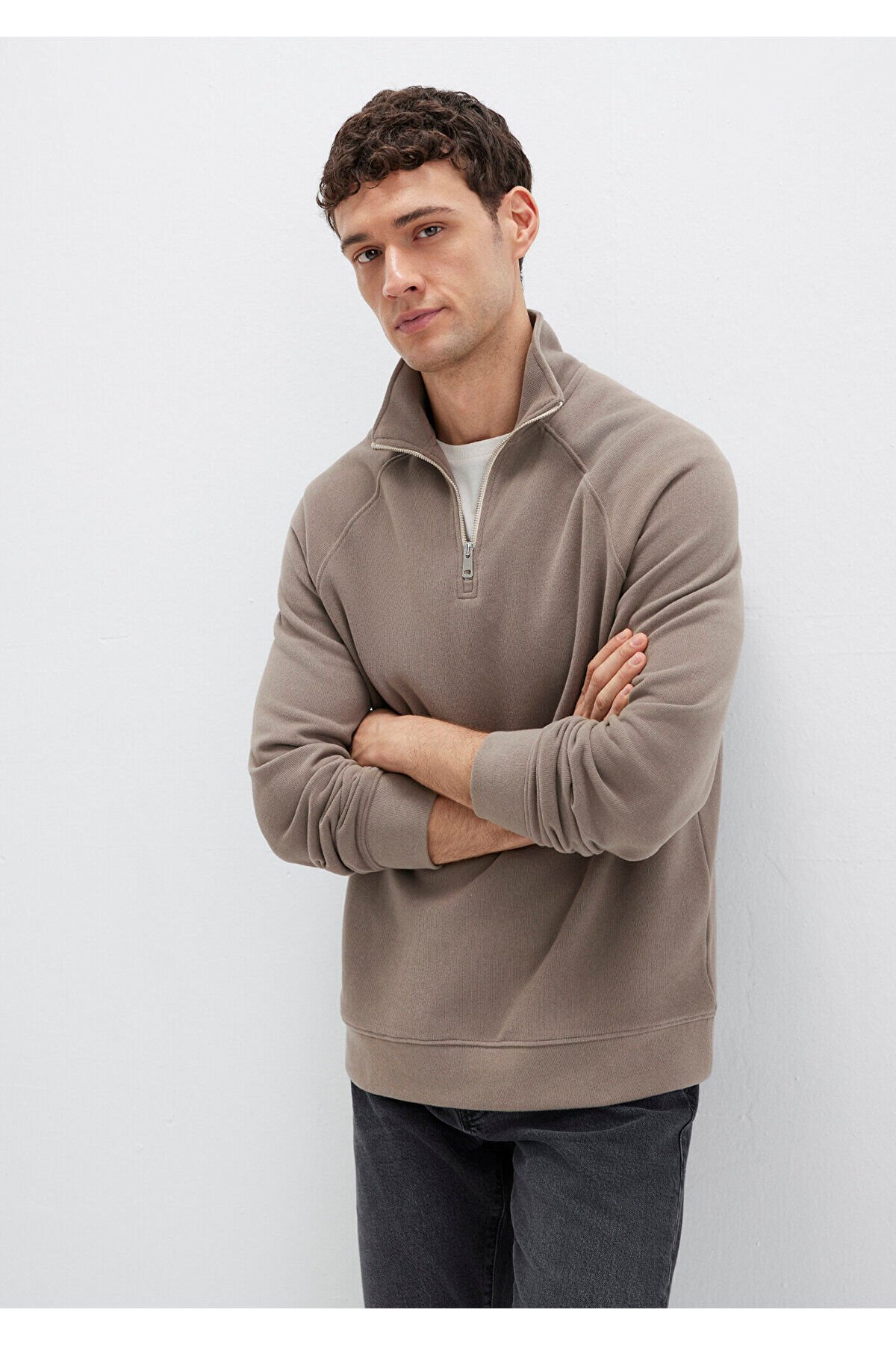 MAVİ ERKEK YARIM FERMUARLI SWEATSHIRT Walnut 0S10483-70380