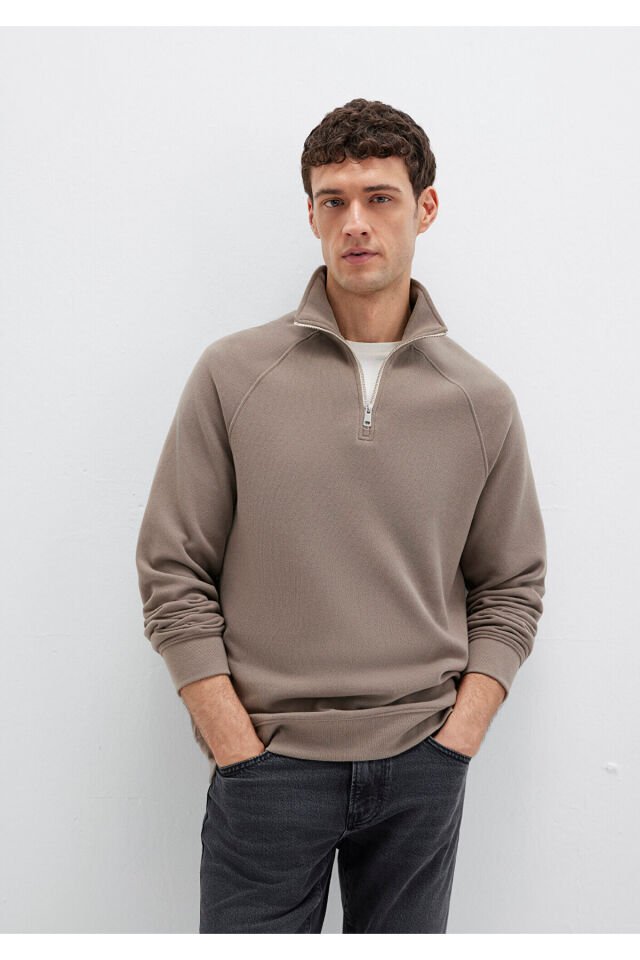 MAVİ ERKEK YARIM FERMUARLI SWEATSHIRT Walnut 0S10483-70380