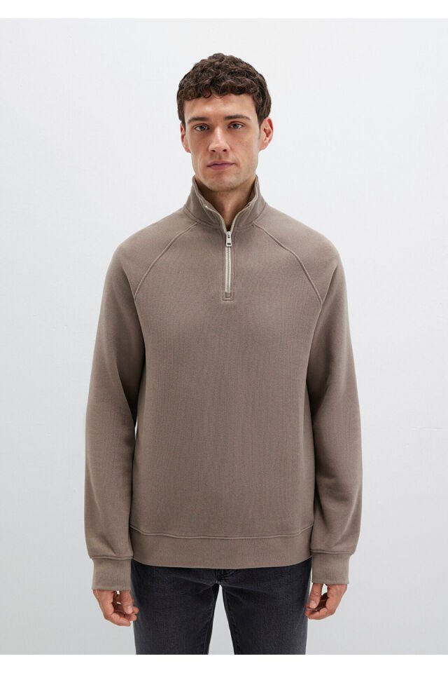 MAVİ ERKEK YARIM FERMUARLI SWEATSHIRT Walnut 0S10483-70380
