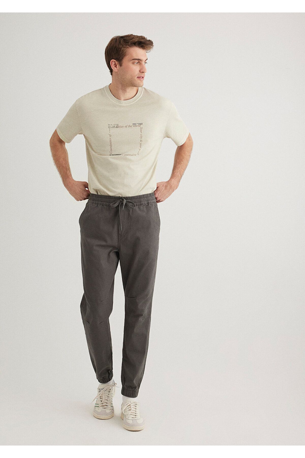 MAVİ ERKEK BELİ LASTİKLİ PANTOLON Koyu Gölge Gri 000169-70088