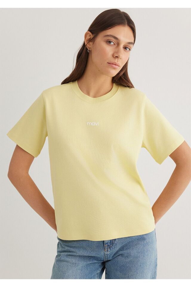 MAVİ KADIN LOGO T-SHIRT LİMON SARI 1612829-71303