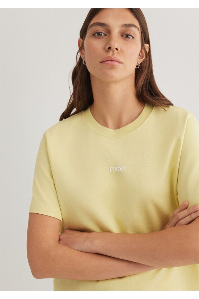 MAVİ KADIN LOGO T-SHIRT LİMON SARI 1612829-71303