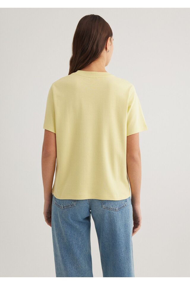MAVİ KADIN LOGO T-SHIRT LİMON SARI 1612829-71303