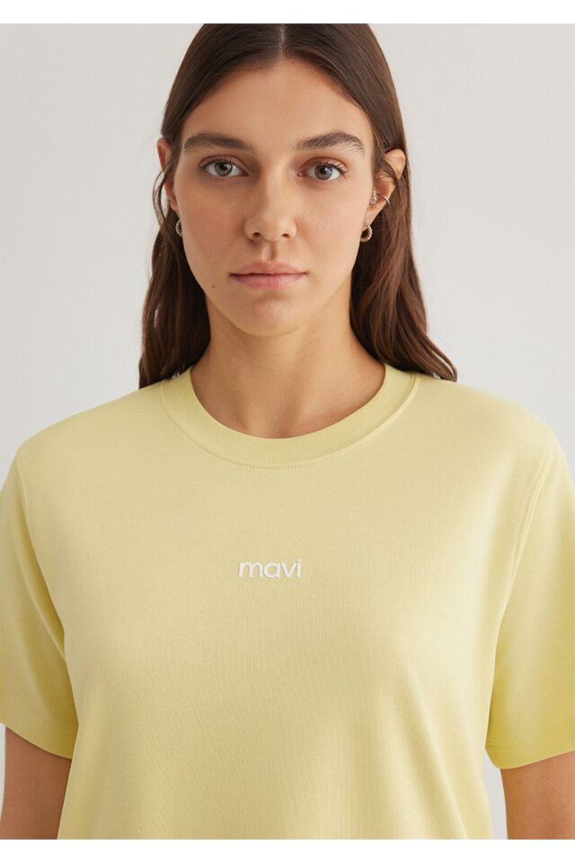 MAVİ KADIN LOGO T-SHIRT LİMON SARI 1612829-71303