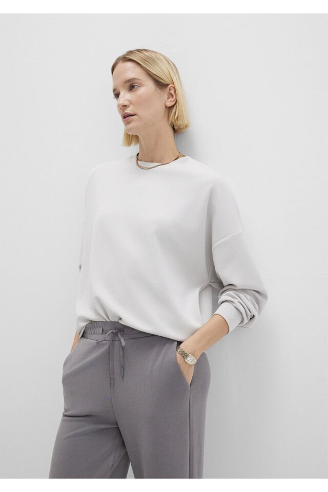 MAVİ KADIN OVERSİZE SWEATSHIRT Açık Gri 168837-70074