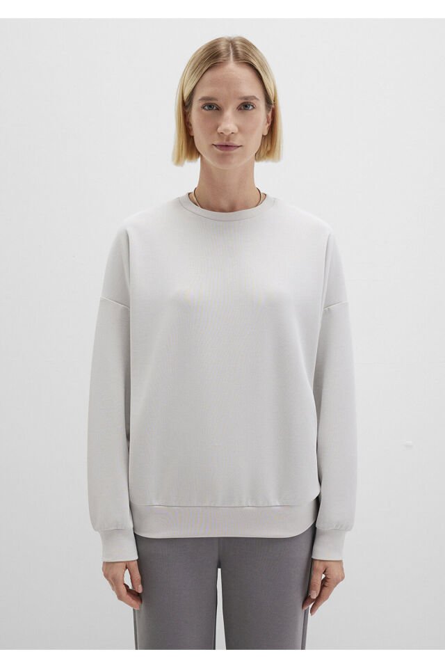 MAVİ KADIN OVERSİZE SWEATSHIRT Açık Gri 168837-70074