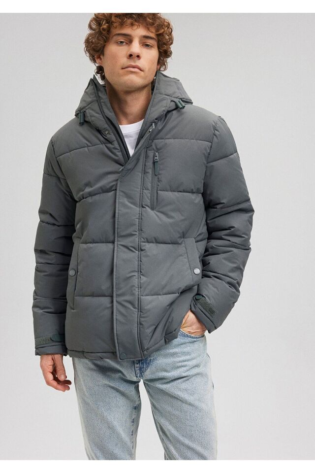 MAVİ ERKEK KAPÜŞONLU MONT Yosun Yeşili 010426-71598