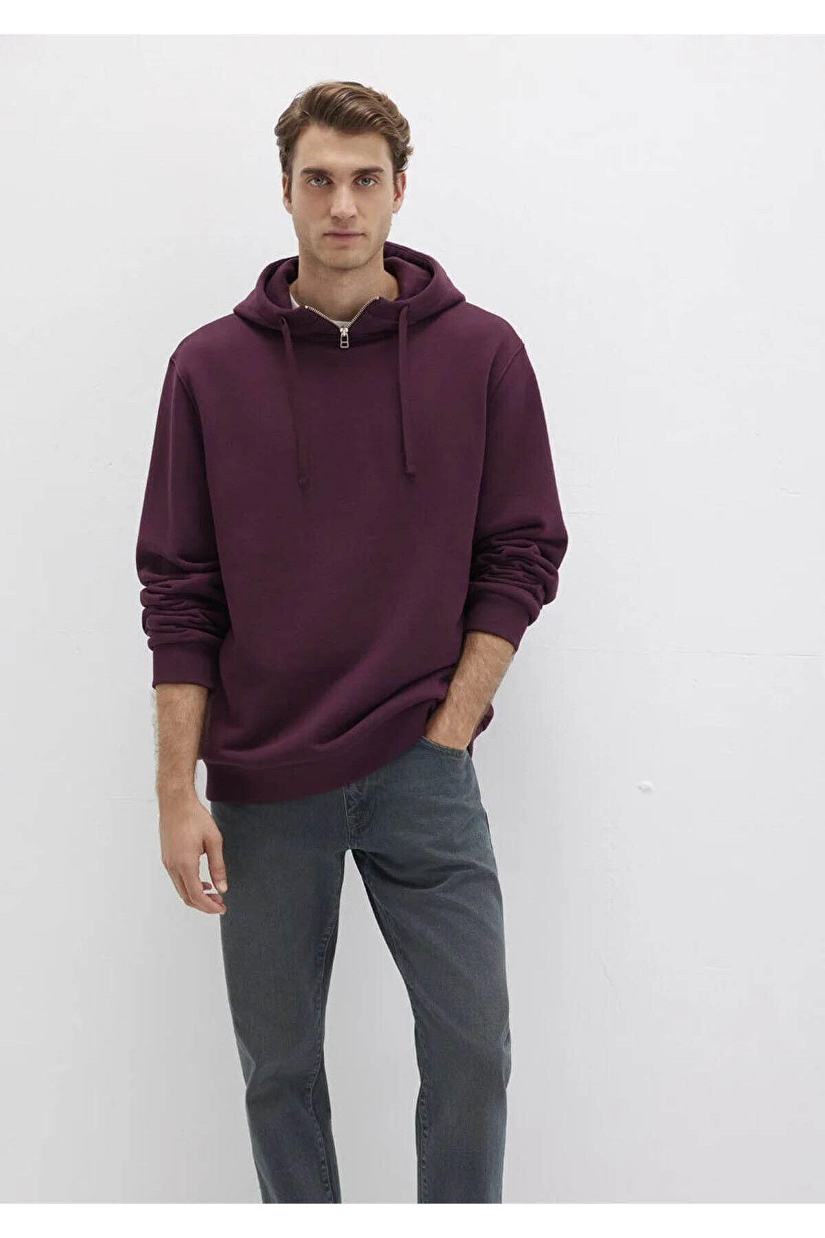 MAVİ ERKEK KAPÜŞONLU SWEATSHIRT Şarap Bordo 0S10473-70434