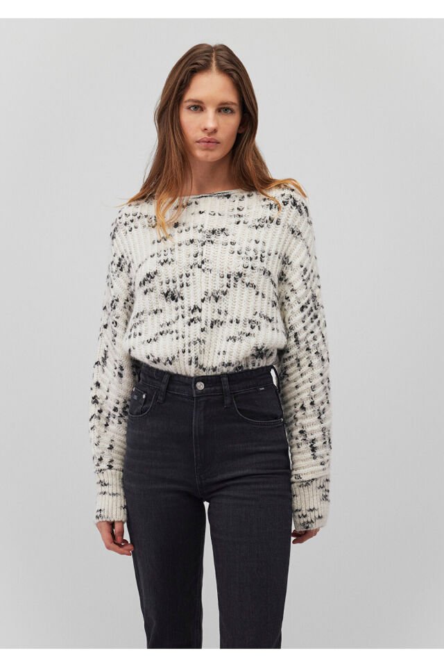 MAVİ KADIN BİSİKLET YAKA KAZAK Kırık Beyaz 1710566-70057