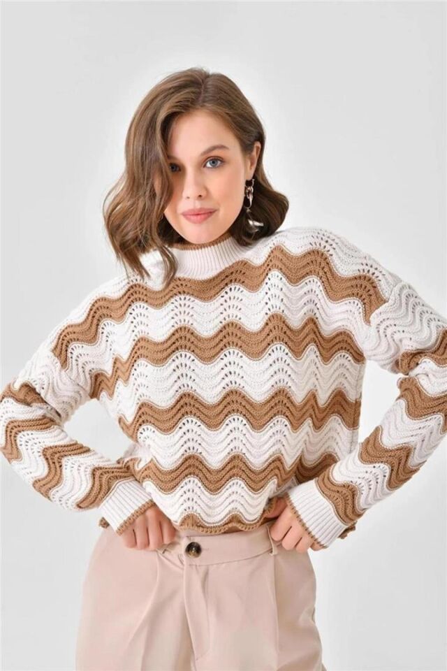 FASHION FRIENDS KADIN AJURLU KAZAK 24K0377K1