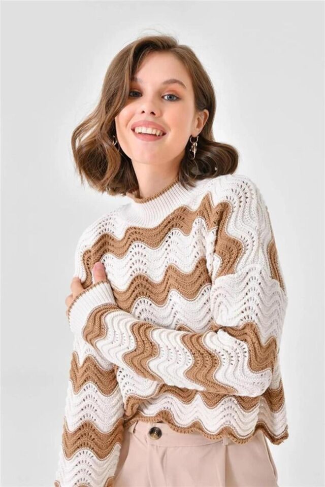 FASHION FRIENDS KADIN AJURLU KAZAK 24K0377K1