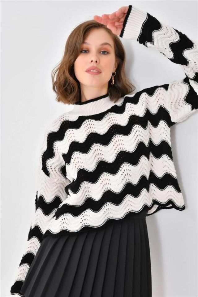 FASHION FRIENDS KADIN AJURLU KAZAK 24K0377K1