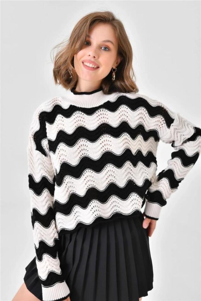 FASHION FRIENDS KADIN AJURLU KAZAK 24K0377K1