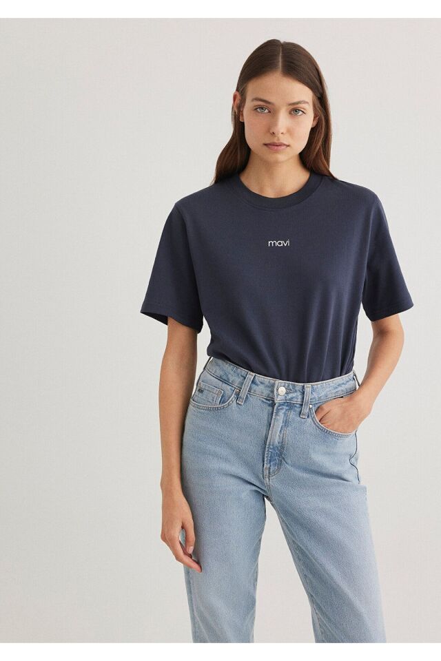 MAVİ KADIN LOGO T-SHIRT GECE MAVİSİ 1612829-85315