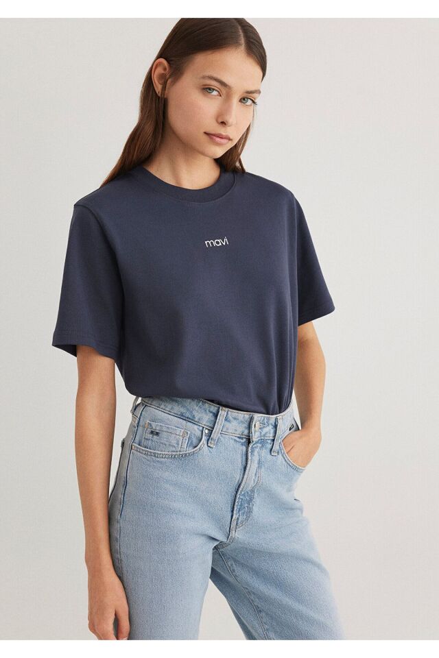 MAVİ KADIN LOGO T-SHIRT GECE MAVİSİ 1612829-85315