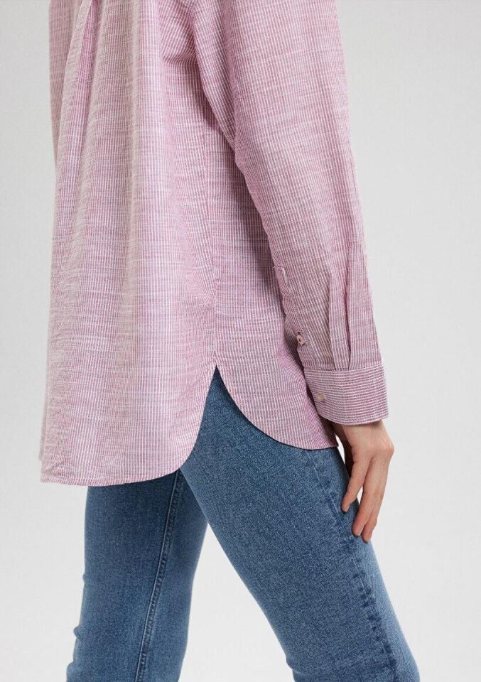 MAVİ KADIN V YAKA GÖMLEK Kırmızı Çizgili 1210671-84494