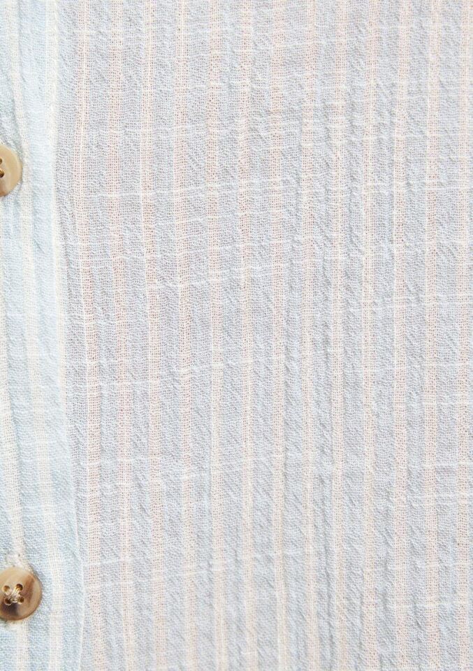 MAVİ KADIN KISA KOLLU GÖMLEK Mavi Çizgili 1210445-84606