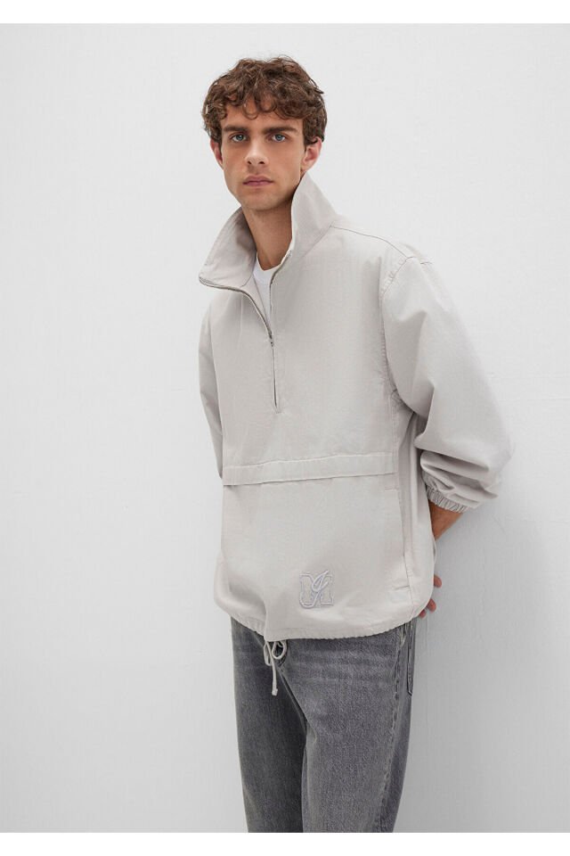 MAVİ ERKEK YARIM FERMUARLI GÖMLEK Açık Gri 0211684-70074