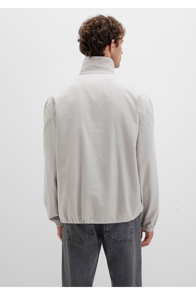 MAVİ ERKEK YARIM FERMUARLI GÖMLEK Açık Gri 0211684-70074