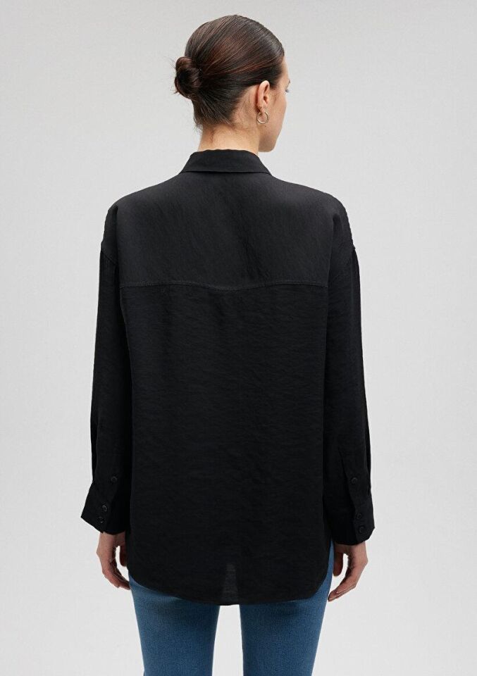 MAVİ KADIN UZUN KOL GÖMLEK Siyah 1210769-35022