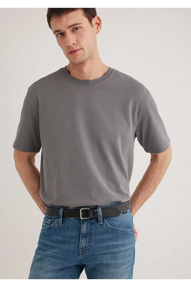 MAVİ ERKEK BİSİKLET YAKA TİŞÖRT Gri 0611596-80020