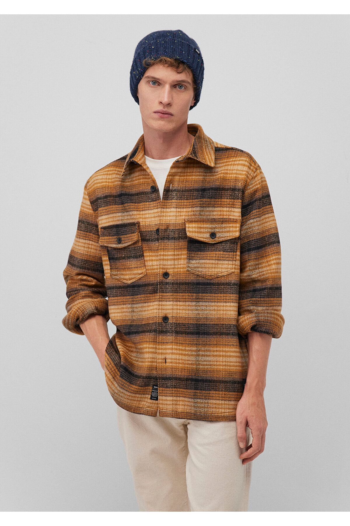 MAVİ ERKEK KARELİ GÖMLEK Rafia Check 0211308-88673