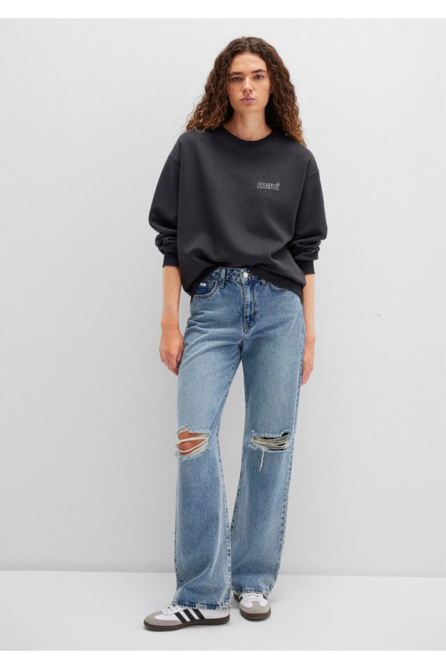 MAVİ KADIN UZUN KOLLU SWEATSHIRT Koyu Antrasit 1611656-82185