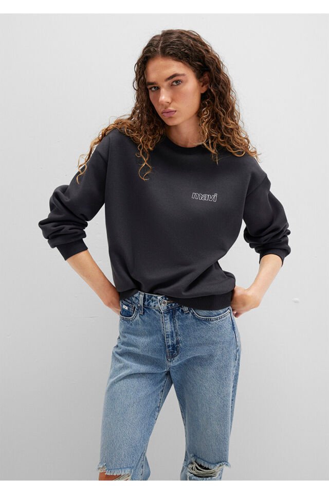 MAVİ KADIN UZUN KOLLU SWEATSHIRT Koyu Antrasit 1611656-82185