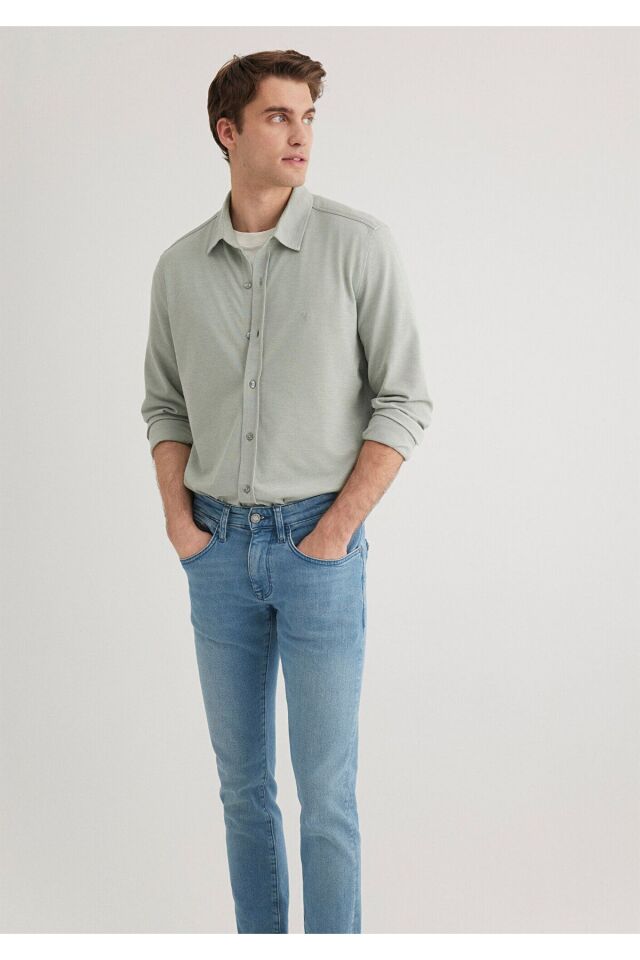 MAVİ ERKEK UZUN KOL GÖMLEK  Açık Yeşil 0210294-71476