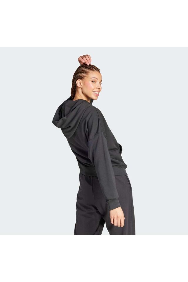 ADİDAS KADIN KAPÜŞONLU SWEATSHIRT W BL FT HD JN1845 S - SİYAH