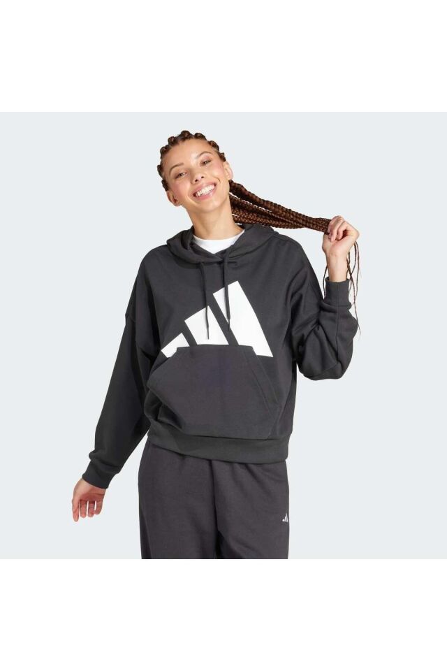 ADİDAS KADIN KAPÜŞONLU SWEATSHIRT W BL FT HD JN1845 XL - SİYAH
