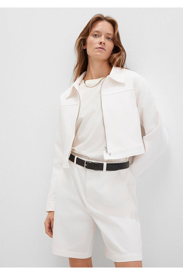 MAVİ KADIN FERMUARLI CEKET Kırık Beyaz 1110770-70057