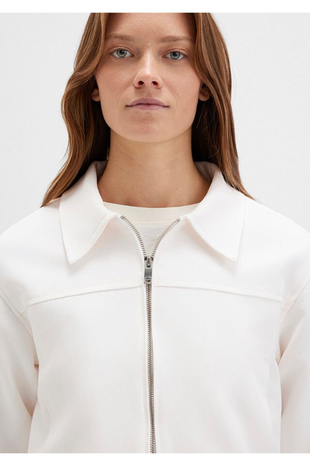 MAVİ KADIN FERMUARLI CEKET Kırık Beyaz 1110770-70057