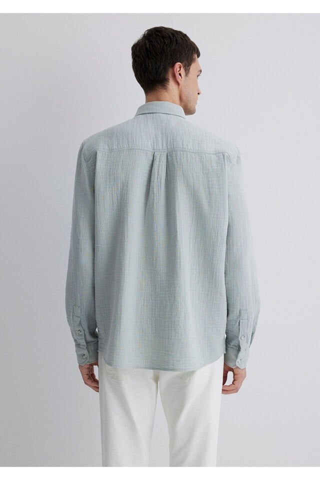 MAVİ ERKEK UZUN KOL GÖMLEK Sis Yeşil 0211518-70148