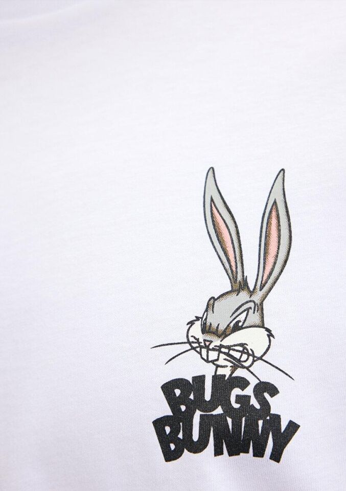 MAVİ ERKEK BUGS BUNNY BASKILI TİŞÖRT BEYAZ 0610636-620